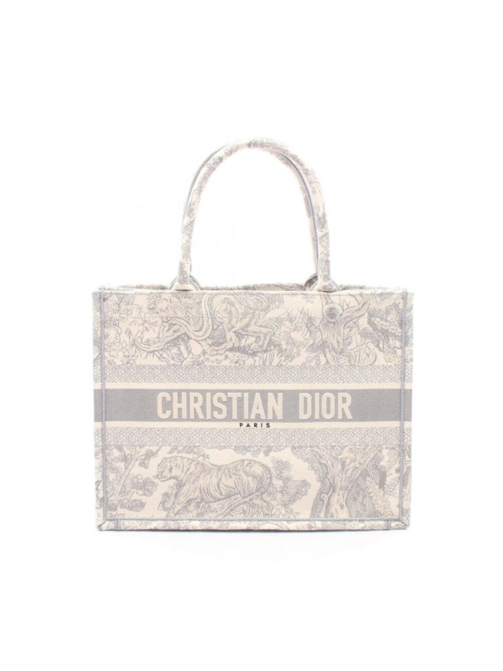 Dior Tote Book Gray Canvas